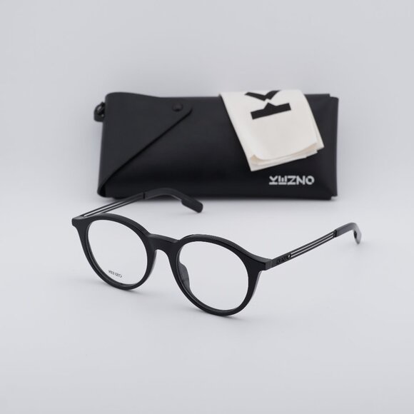 Kenzo KZ50015U 001 Round Eyeglasses 51mm - Shiny Black - Picture 1 of 11